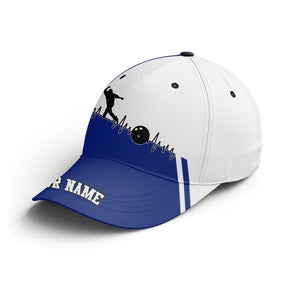 Personalized Bowling 3D Cap, Custom Bowling Hat for Men Women, Bowling Pin & Ball Cap with Name CHT01-1