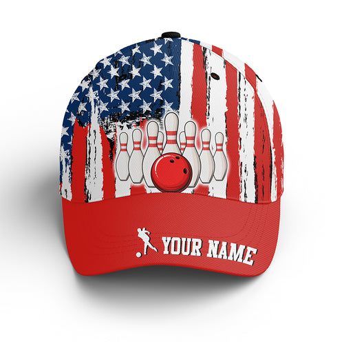 Personalized Bowling 3D Cap, Custom Bowling Hat for Men Women, Bowling Pin & Ball Cap with Name CHT01-2