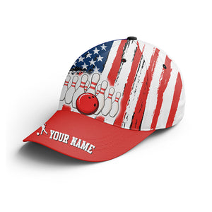 Personalized Bowling 3D Cap, Custom Bowling Hat for Men Women, Bowling Pin & Ball Cap with Name CHT01-2