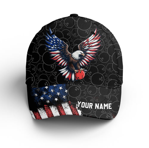 Personalized Bowling 3D Cap, Custom Bowling Hat for Men Women, Bowling Pin & Ball Cap with Name CHT01-4