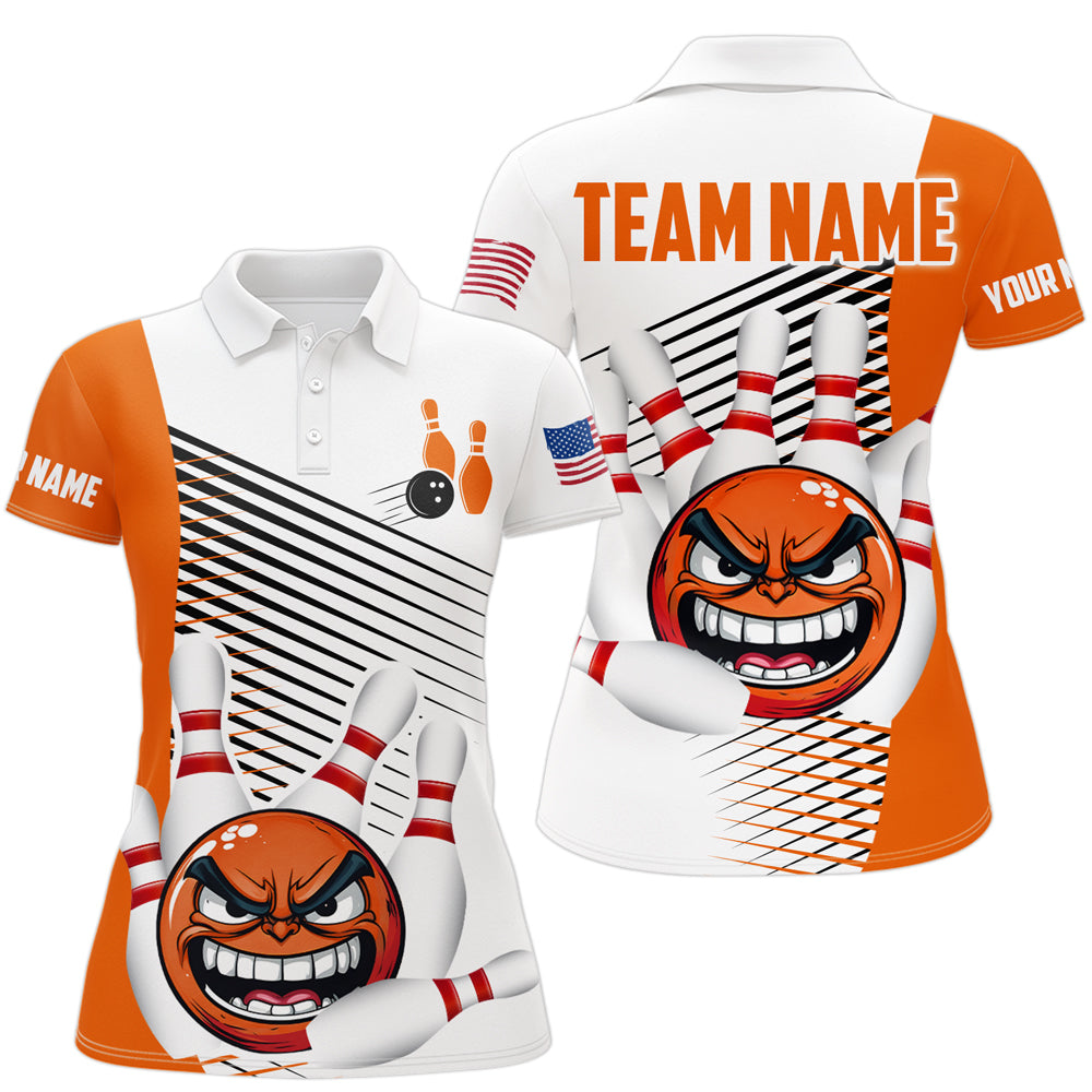 Custom Bowling Shirt Funny Bowling Polo Shirt for Women Bowling Team Jersey Polo Shirt Unisex QZT254
