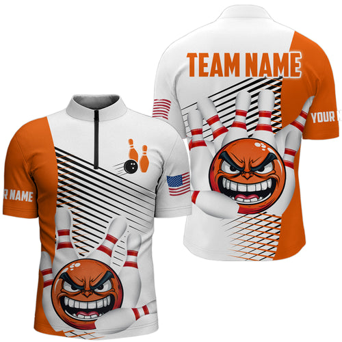 Custom Bowling Shirt Funny Bowling Shirt for Men Bowling Team Jersey 1/4 Zip Shirt Unisex QZT254