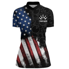Load image into Gallery viewer, Skull Bowling Quarter-Zip Shirt US Flag Bowling Jersey Women Bowling Camo Bowling Customized QZT261