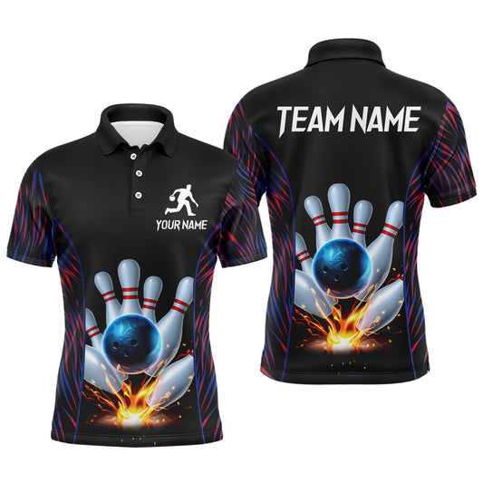 Personalized Men's Bowling Jersey Polo Bowling Team Shirts Bowling Gifts QZT500