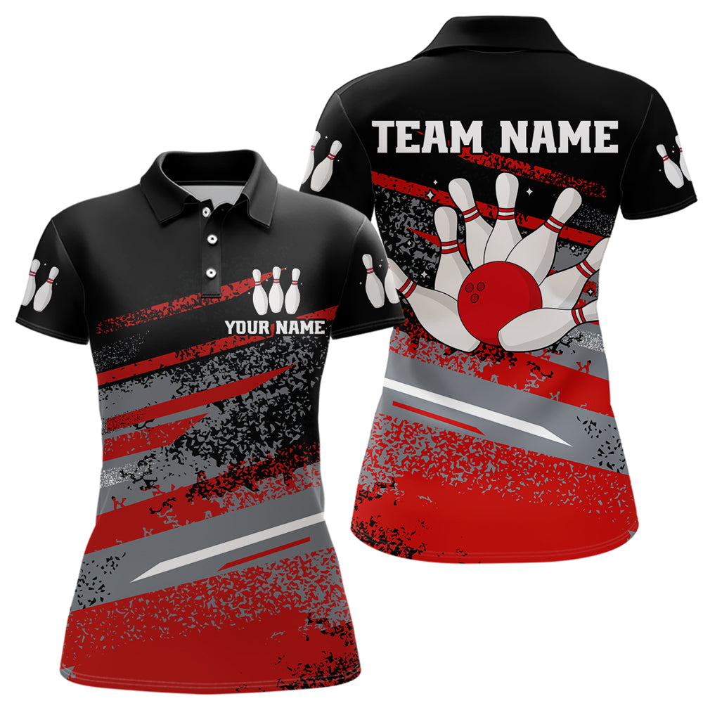 Personalized Women's Bowling Jersey Polo Bowling Team Shirts Bowlwing Gifts QZT501