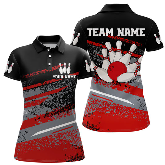 Personalized Women's Bowling Jersey Polo Bowling Team Shirts Bowlwing Gifts QZT501