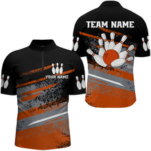 Load image into Gallery viewer, Personalized Men's Bowling Jersey Quarter Zip Bowling Team Shirts Bowling Gifts QZT501