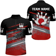 Load image into Gallery viewer, Personalized Men's Bowling Jersey Quarter Zip Bowling Team Shirts Bowling Gifts QZT501
