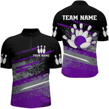 Load image into Gallery viewer, Personalized Men's Bowling Jersey Quarter Zip Bowling Team Shirts Bowling Gifts QZT501