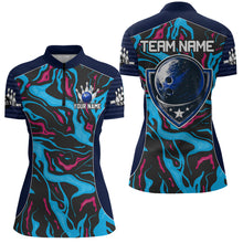 Load image into Gallery viewer, Custom Camo Pink &amp; Teal Bowling Jersey Bowling Team League Shirt Quarter-Zip for Men Women QZT665