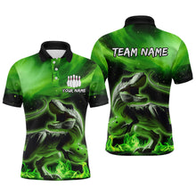 Load image into Gallery viewer, Personalized Green Dinosaur Bowling Shirt Bowling Polo Team League for Men Women QZT666