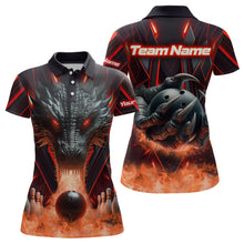 Load image into Gallery viewer, Red &amp; Black Flame Dragon Bowling Shirt Polo Bowling Team League for Men Women Bowling Gifts QZT668