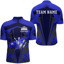 Load image into Gallery viewer, Personalized Bowling Shirts for Men 1/4 Zip Bowling Jersey Bowling Uniform QZT428