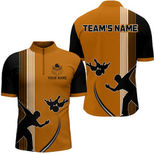 Load image into Gallery viewer, Personalized Men 1/4 Zip Shirt Bowling Silhoutte Shirts Bowling Team League QZT427