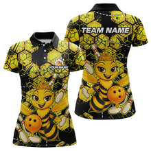 Load image into Gallery viewer, Custom Funny Bee Bowling Shirts for Women 3D Bowling League Jersey Polo &amp; Quarter-Zip QZT743