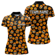 Load image into Gallery viewer, Funny Orange Hamburger Bowling Shirt  for Women Food Bowling Team League Polo &amp; 1/4 Zip Bowling Jersey QZT724