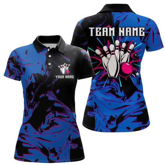 Camo Purple Bowling Jersey Men Women Custom Blue Bowling Shirts Polo Bowling Team Shirt QZT564