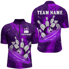 Load image into Gallery viewer, Custom Men 3D Bowling Shirts Bowling Team Jersey 1/4 Zip Bowlers Gifts Multicolor QZT473