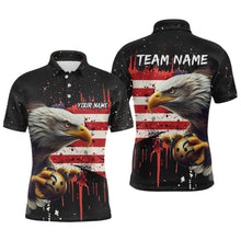 Load image into Gallery viewer, American Flag Bowling Shirt Custom Eagle Bowling Jersey for Men And Women Polo Bowling League QZT630