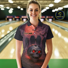 Load image into Gallery viewer, Custom Skull Bowling Team Shirt Vampire Bowling Jersey for Women Bowling Outfit Polo &amp; 1/4 Zip QZT751
