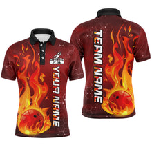 Load image into Gallery viewer, Custom Flame Bowling Shirts Bowling Jersey for Men Polo Bowling Uniform QZT447