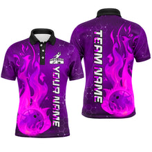 Load image into Gallery viewer, Custom Flame Bowling Shirts Bowling Jersey for Men Polo Bowling Uniform QZT447