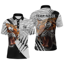Load image into Gallery viewer, Black &amp; White Bowling Shirt Tiger Bowling Team Jersey Polo Bowling for Men &amp; Women QZT641