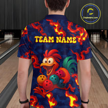 Load image into Gallery viewer, Custom Red Flame Funny Chicken for Men Bowling Team Jersey Bowling League Shirt Polo &amp; 1/4-Zip QZT762
