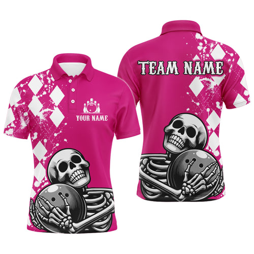 Skull Bowling Shirt for Men Custom Bowling Jersey Bowling Polo Shirt QZT245