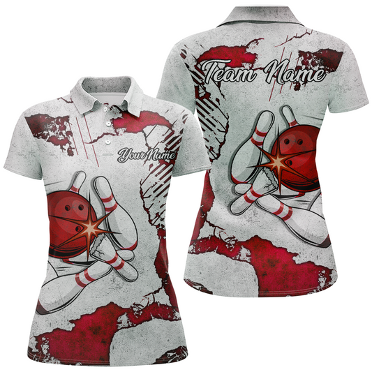 Personalized Unisex Bowling Jersey Polo Bowling Team Shirt for Women Bowler Gift QZT498