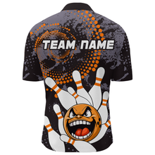 Load image into Gallery viewer, Orange Camo Bowling Shirt Funny Bowling Team Jersey for Men Quarter-Zip Bowling Shirt QZT255