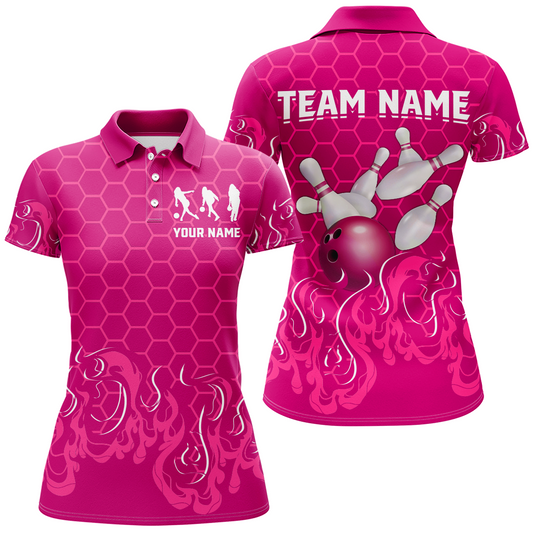 Personalized Polo Shirt for Bowlers Bowling Shirt for Women Bowling Team League QZT406