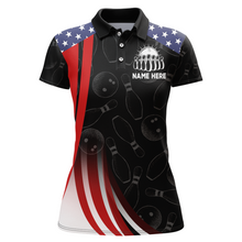 Load image into Gallery viewer, Bowling Shirt American Camo Bowling Jersey Customized for Women Polo Bowling Team League QZT262