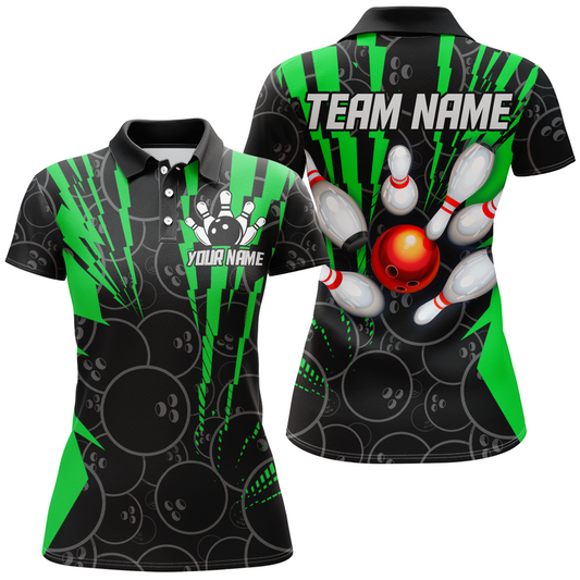 Custom Bowling Shirts Camo Bowling Jersey Quarter Zip Shirt for Women QZT415