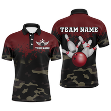 Load image into Gallery viewer, Personalized 3D Polo Bowling Team Shirts Men Camouflage Bowling Jersey Multicolor QZT503