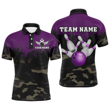 Load image into Gallery viewer, Personalized 3D Polo Bowling Team Shirts Men Camouflage Bowling Jersey Multicolor QZT503