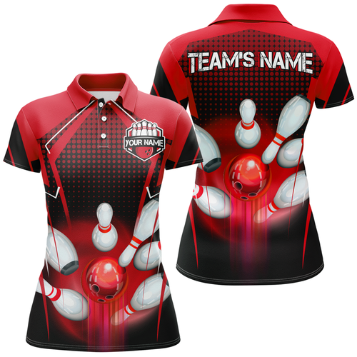 Personalized Bowling Shirts for Women Polo 3D Bowling Team League Bowling Gifts QZT423