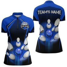 Load image into Gallery viewer, Personalized Bowling Shirts for Women 1/4 Zip 3D Bowling Team League Bowling Gifts QZT423