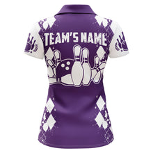 Load image into Gallery viewer, Purple White Bowling Shirt Unisex Custom Bowling Jersey Polo Bowling Shirt for Women QZT264