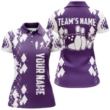 Load image into Gallery viewer, Purple White Bowling Shirt Unisex Custom Bowling Jersey Polo Bowling Shirt for Women QZT264
