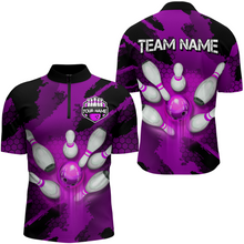 Load image into Gallery viewer, Camo 3D Bowling Shirts Men Custom Bowling Team Jersey Quarter Zip Multicolor QZT468