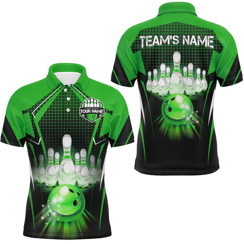 Personalized Bowling Jersey Bowling Jersey Bowling Polo Shirt for Men QZT59