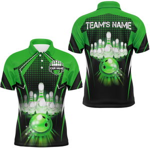 Personalized Bowling Jersey with Name Bowling Team Jersey Bowling Polo Shirt for Men QZT59