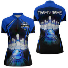 Load image into Gallery viewer, Personalized Bowling Shirt Bowling Team Jersey Bowling Quarter-Zip Shirt Women QZT59