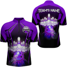 Load image into Gallery viewer, Custom Quarter-Zip Bowling Shirt Men Bowling Team Jersey QZT59