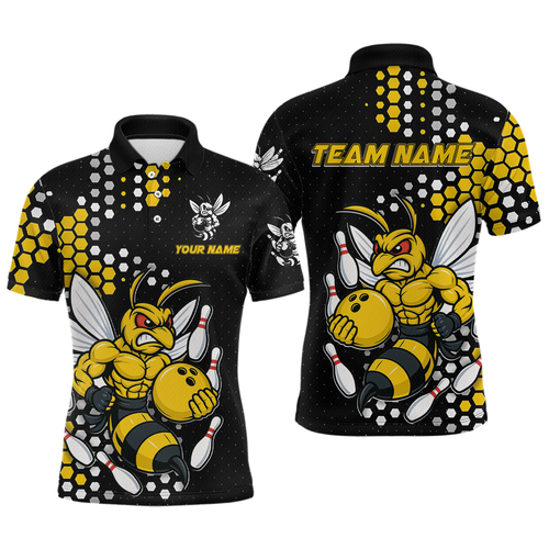 Custom Funny Bee Bowling Team Shirt Bowling Jersey for Men Bowling Outfit Gifts QZT721