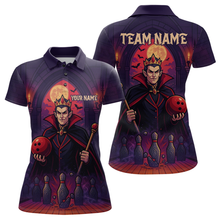 Load image into Gallery viewer, Custom Vampire Bowling Team Shirt Polo &amp; Quarter-Zip Bowling League Jersey for Women Outfit QZT752