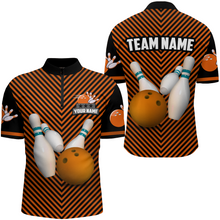 Load image into Gallery viewer, Personalized Bowling Shirt for Men 1/4 Zip Bowling Jersey Bowling Team League QZT239