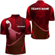 Load image into Gallery viewer, Custom Bowling Shirt for Men Bowling Jersey Bowling Team League Quarter-Zip Shirt QZT28