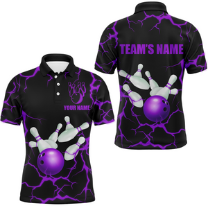 Personalized 3D Men's Bowling Team Jersey Bowling Shirt American Bowling Polo Shirt QZT33